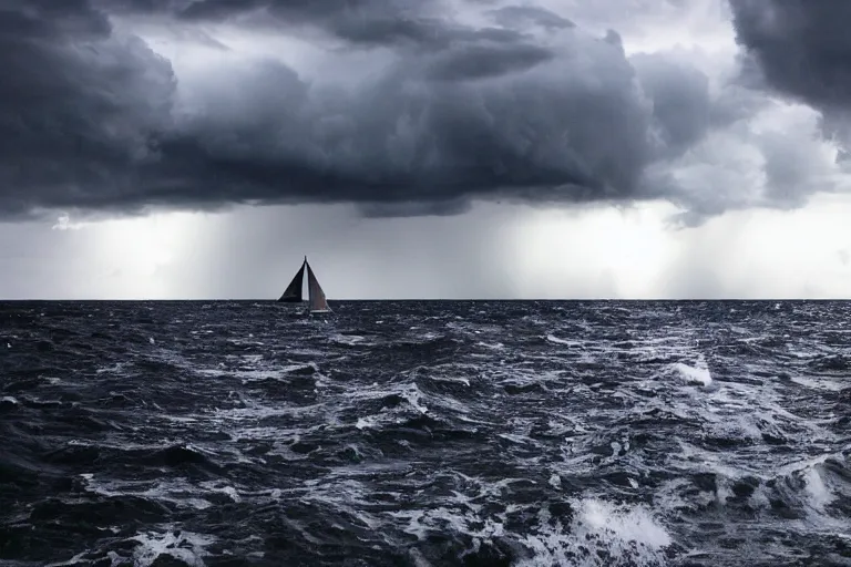 Image similar to sailing off into the storm