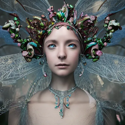 Image similar to queen of fairies, 4 k, intricate, detailed, jaw dropping, surreal, octane render