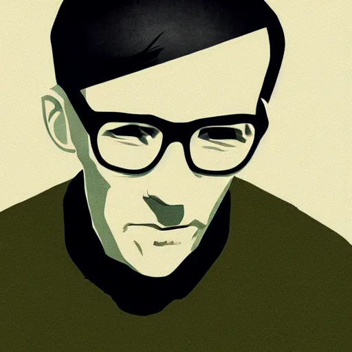 Image similar to portrait of le corbusier by sachin teng