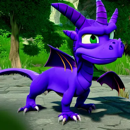 Image similar to Spyro the dragon as a eldritch monster 8k Hyper realistic unreal engine good detail