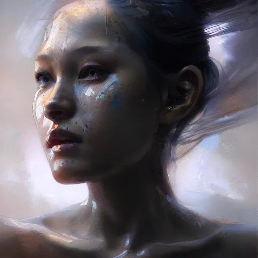 Prompt: girl, expressive oil painting, by yoshitaka amano, by greg rutkowski, by jeremy lipking, by artgerm,, h e giger, digital art, octane render