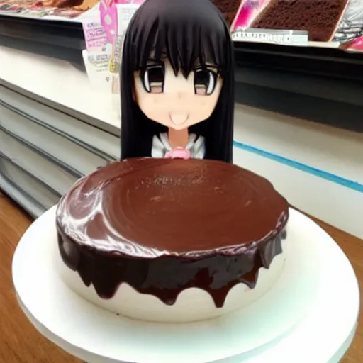 Image similar to anime girl with a chocolate cake