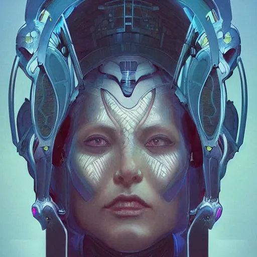 Image similar to “cyborg priest from another dimension, cinematic lighting, intricate, elegant, highly detailed, digital painting, artstation, sharp focus, illustration, art by artgerm and greg rutkowski and alphonse mucha and Wayne Barlowe and william-adolphe bouguereau ”
