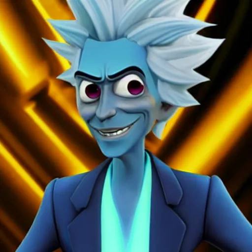 Prompt: Rick Sanchez, scene from Megamind