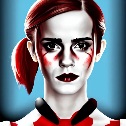 Prompt: emma watson harley quinn digital art