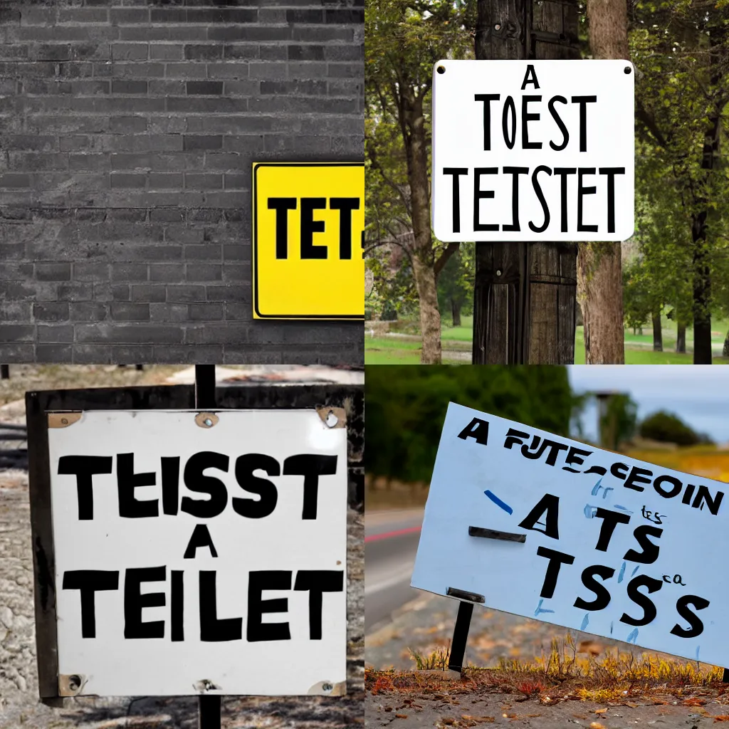 Prompt: a sign that says Test