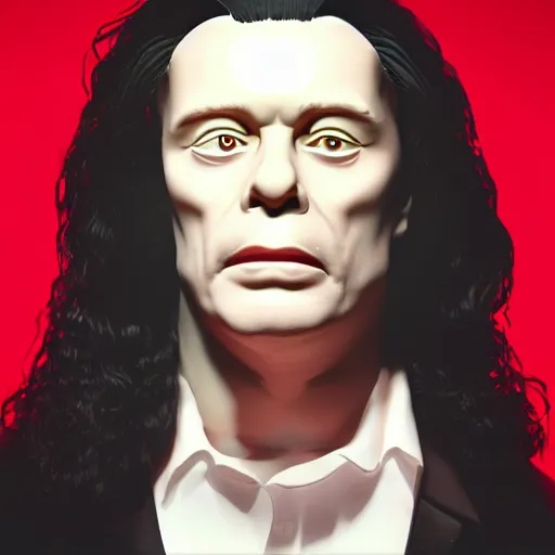 Image similar to melting tommy wiseau, dramatic lighting, horror lighting, 8k