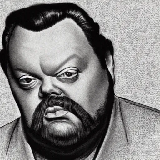 Prompt: photorealistic portrait of Orson Welles as a frog