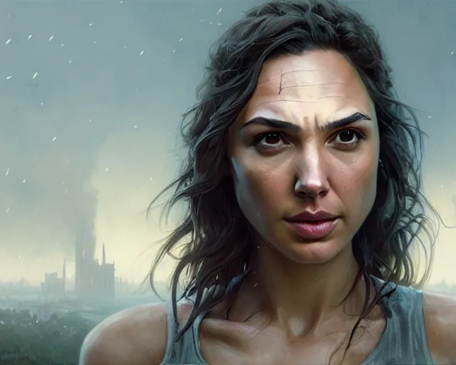 Prompt: highly detailed portrait of gal gadot, in the walking dead, stephen bliss, unreal engine, fantasy art by greg rutkowski, loish, rhads, ferdinand knab, makoto shinkai and lois van baarle, ilya kuvshinov, rossdraws, tom bagshaw, global illumination, radiant light, detailed and intricate environment