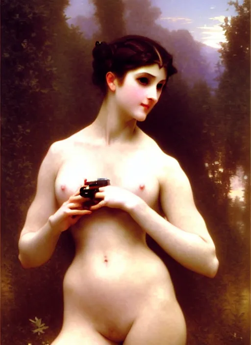 Image similar to image of beautyful female android steampunk by william - adolphe bouguereau,