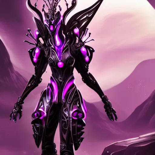 Image similar to highly detailed exquisite fanart, of a beautiful female warframe, but as an anthropomorphic robot dragon with glowing purple eyes, shiny silver armor with fuchsia accents, engraved, elegant pose, close-up shot, full shot, epic cinematic shot, sharp claws for hands, professional digital art, high end digital art, singular, realistic, DeviantArt, artstation, Furaffinity, 8k HD render