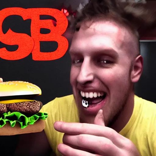 Prompt: paymoney wubby eating a burger, 4 k