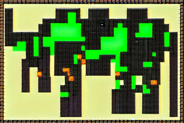 Image similar to intricate pixel ghouls and goblins map overwhelming side view