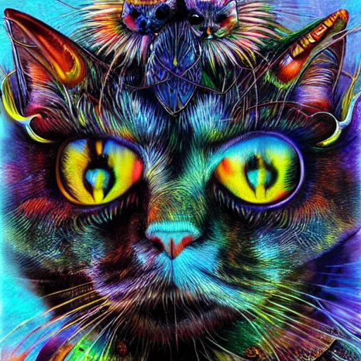 Image similar to cat face shaman by android jones