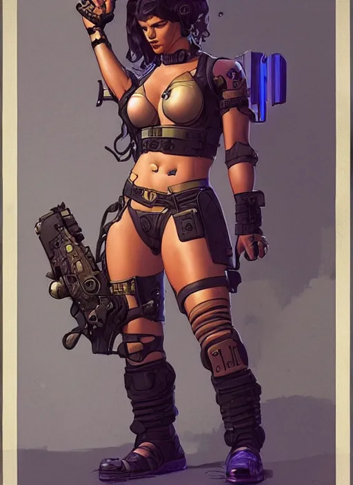 Image similar to buff cyberpunk mercenary lady. portrait by stonehouse and mœbius and will eisner and gil elvgren and pixar. realistic proportions. cyberpunk 2 0 7 7, apex, blade runner 2 0 4 9 concept art. cel shading. attractive face. thick lines.