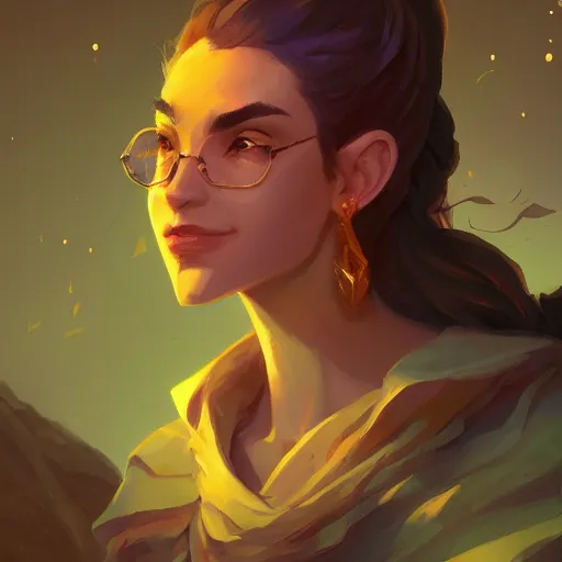 Image similar to profile portrait, maya ali mage, gloomhaven, dynamic lighting, gaudy colors, octane render aesthetic, matte painting concept art, official fanart behance hd artstation by jesper ejsing, by rhads and makoto shinkai and lois van baarle and ilya kuvshinov and rossdraws