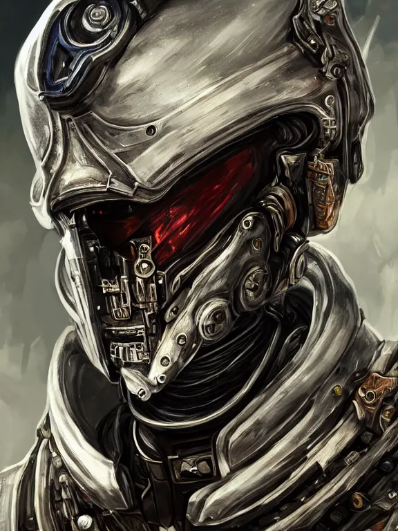 Image similar to portrait art of 8k ultra realistic undead retro futuristic astronaut vampire king , galaxy reflected in helmet , detailed intricate ornate armour,corrupted, cybernetic, full of colour, cinematic lighting, battered, trending on artstation, 4k, hyperrealistic, focused, extreme details,unreal engine 5, cinematic, masterpiece, art by ayami kojima, giger