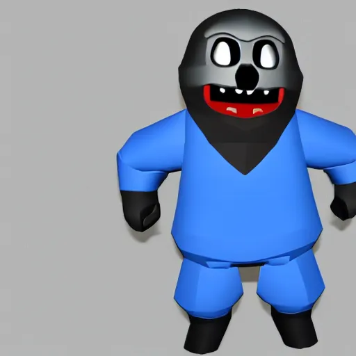 Image similar to Sans from Undertale as a low poly model of Playstation 1