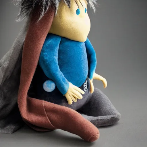 Image similar to Sandman from neil gaiman, plush toy, product photography