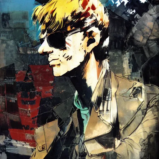 Prompt: portrait of corto maltese dreaming about valparaiso, oil on canvas by dave mckean and yoji shinkawa