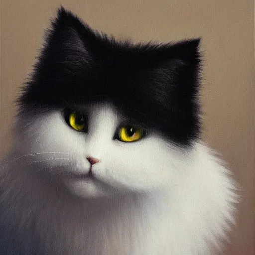 Prompt: oil painting of cute curly fluffy white furred creature, by Hayao Miyazaki