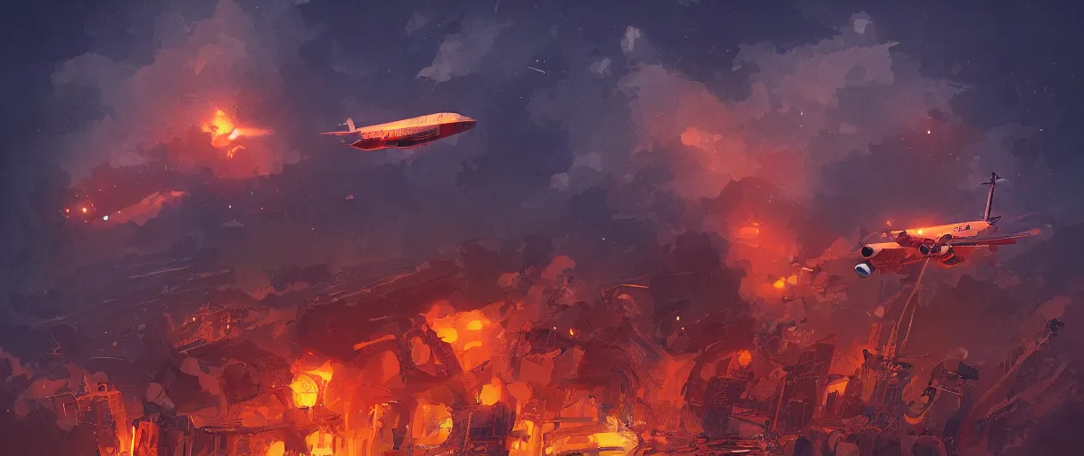 Prompt: air traffic controller in hell, digital art, trending on artstation