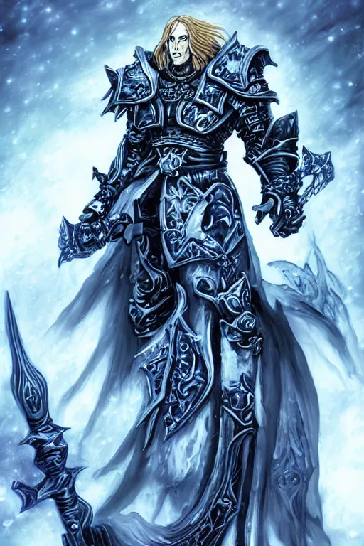 Image similar to Arthas in the style of Ayami Kojima,