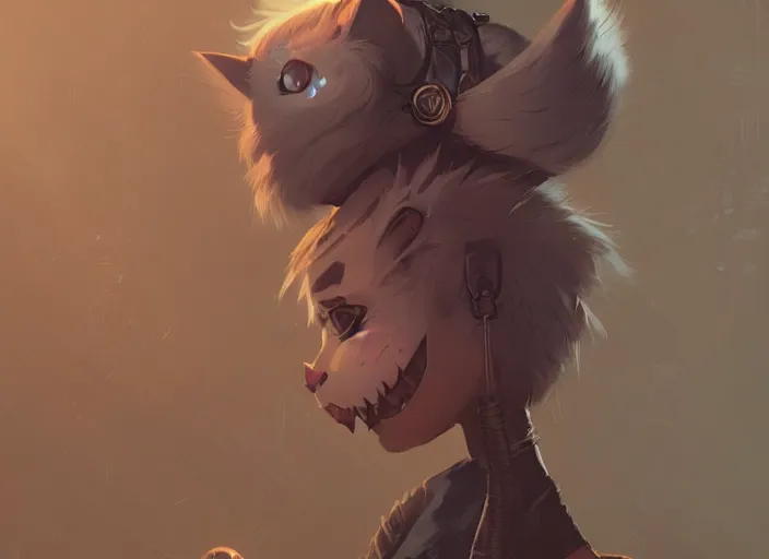 Image similar to stunningly beautiful female anthropomorphic cat character in a rock outfit Renowned character illustration by greg rutkowski trending on ArtStation, deviantart, SFW version. H 704