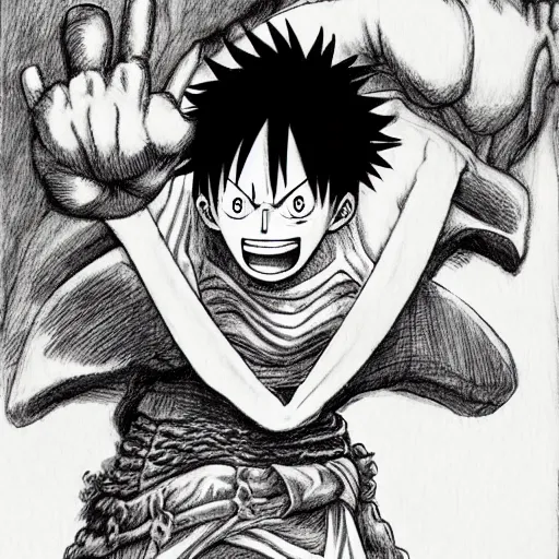 Image similar to Luffy by kentaro miura