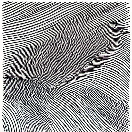 Image similar to a black and white generative line - art drawing. micron, rapidograph, black ink, plotter, procedural code, clean lines, flowing, simple, elegant