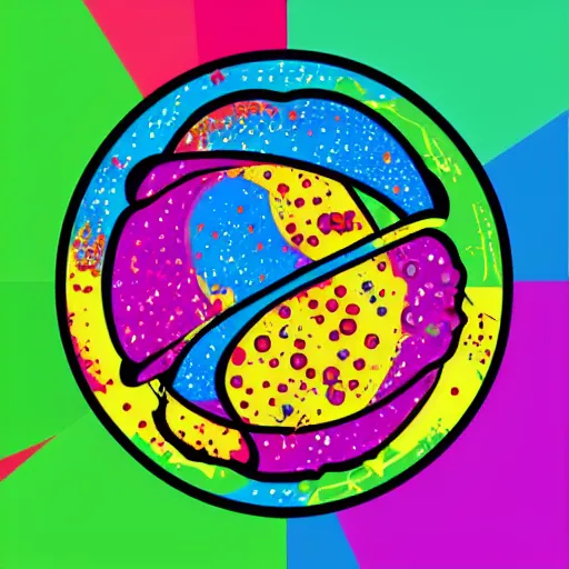 Image similar to 2 planet collapse particle fusion element macro cosmic art by butcher billy, sticker, colorful, illustration, highly detailed, simple, smooth and clean vector curves, no jagged lines, vector art, smooth andy warhol style