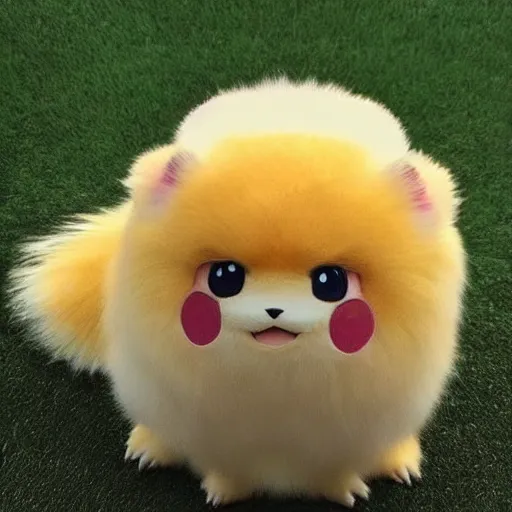 Image similar to real life pokemon, cute!!!, happy mood!!!, adorable!!!, fluffy!!!, ultra realistic!!!, golden hour, sharp focus