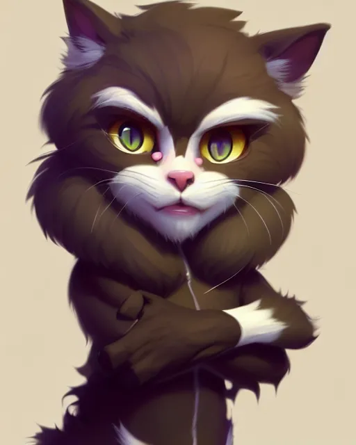 Image similar to character concept art of a young male anthropomorphic furry cat | | cute - fine - face, pretty face, key visual, realistic shaded perfect face, fine details by stanley artgerm lau, wlop, rossdraws, james jean, andrei riabovitchev, marc simonetti, and sakimichan, trending on artstation