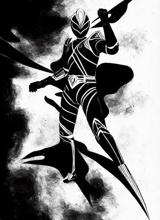 Prompt: a maciej kuciara art deco style eldrad power ranger, ink drawing, smooth, sharp focus, vibrant volumetric dark natural light, dark enlightenment, alchemy, nigredo.