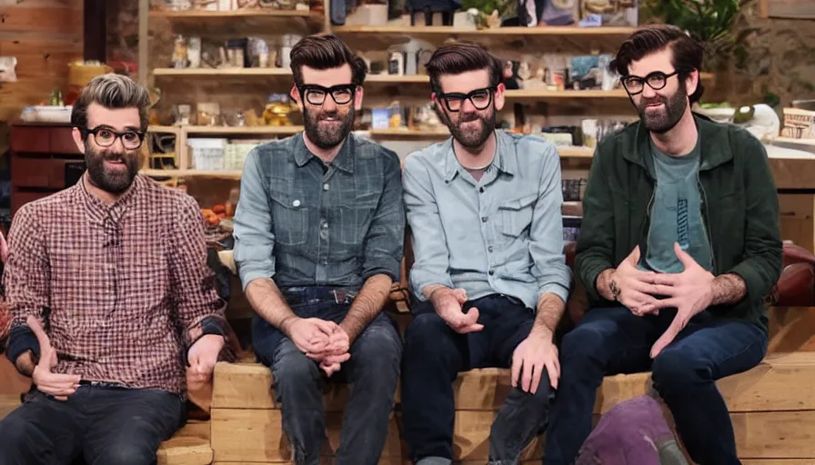 Prompt: rhett and link on good mythical morning