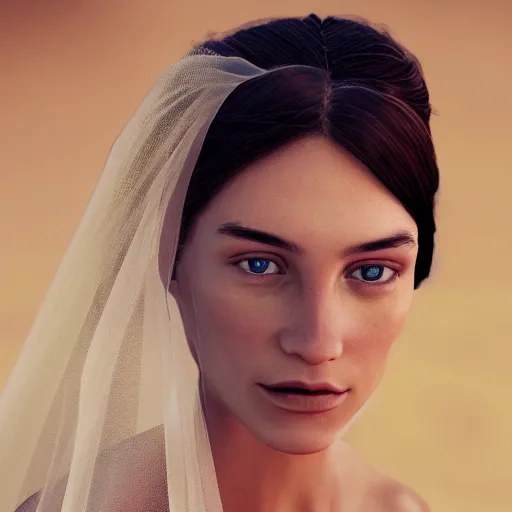 Prompt: portrait of a stunningly beautiful female with a veil in soft light, depth of field, zeiss lens, detailed, symmetrical, centered, fashion photoshoot, by annie leibovitz and steve mccurry, david lazar, jimmy nelsson, breathtaking, 8 k resolution, extremely detailed, beautiful, establishing shot, artistic, hyperrealistic, beautiful face, octane render