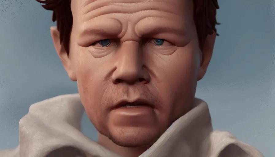 Image similar to Mark Wahlberg is a doll, hyperdetailed, artstation, cgsociety, 8k