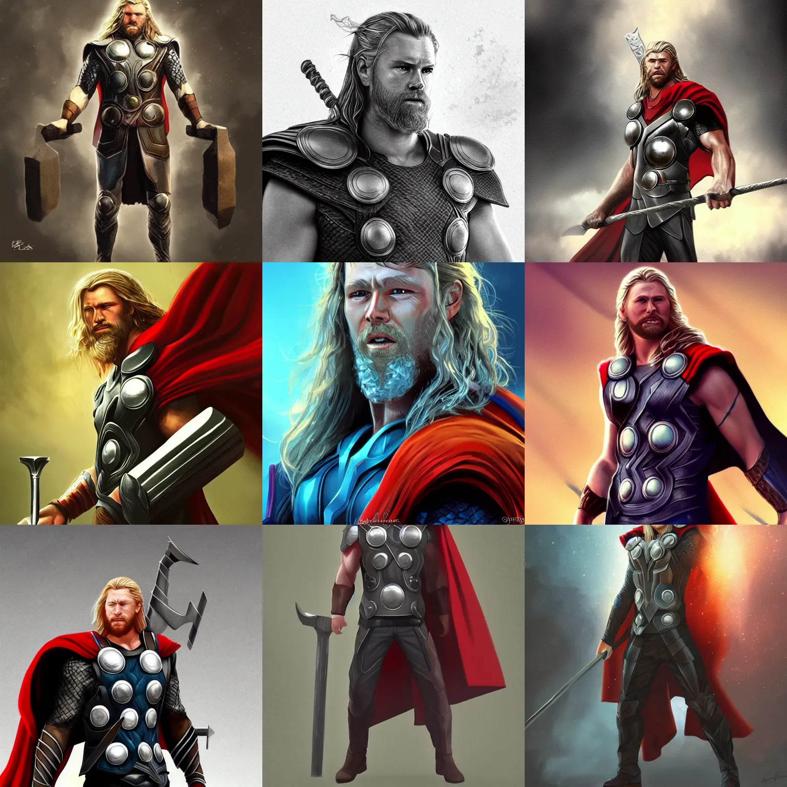 Thor The Norse God Of Thunder Fantasy Digital Art Stable Diffusion 