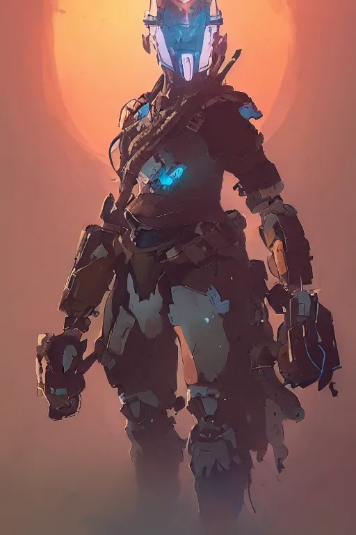 Image similar to combination suit armor aloy horizon forbidden west horizon zero dawn robot ninja mask helmet backpack tribal, art gta 5 comics, official fanart behance hd artstation by jesper ejsing, by rhads, makoto shinkai and lois van baarle, ilya kuvshinov, ossdraws radiating a glowing aura cgi rtx 2 0 2 2