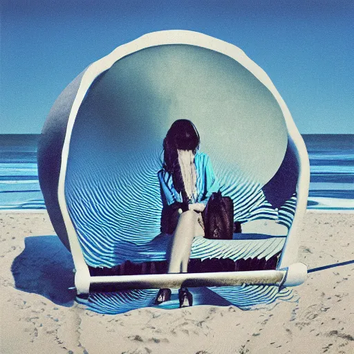 Prompt: beach house album artwork, album cover