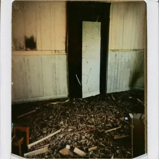 Image similar to a Polaroid from the the inside of an abandoned house