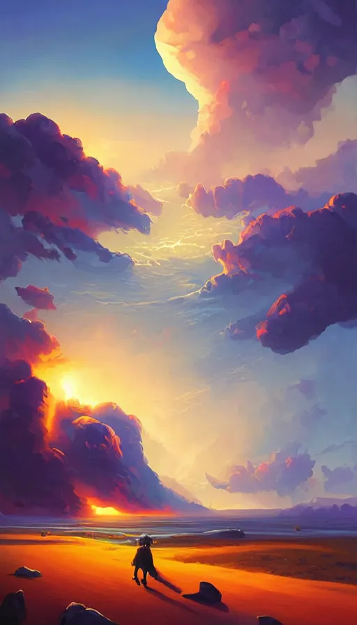 Prompt: the end of the world, by rhads