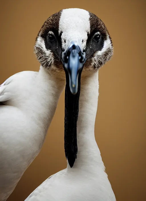 Image similar to closeup portrait of saul goodman fused with a goose, in court, natural light, bloom, detailed face, magazine, press, photo, steve mccurry, david lazar, canon, nikon, focus