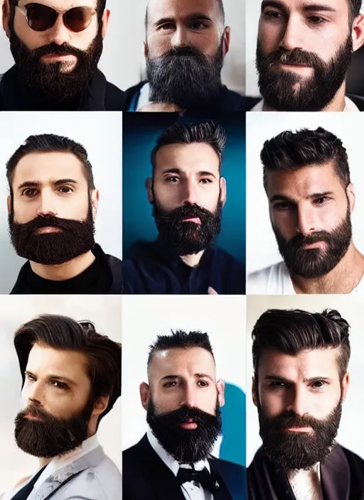 Prompt: style sheets, portraits of stunningly beautiful 🧔♂