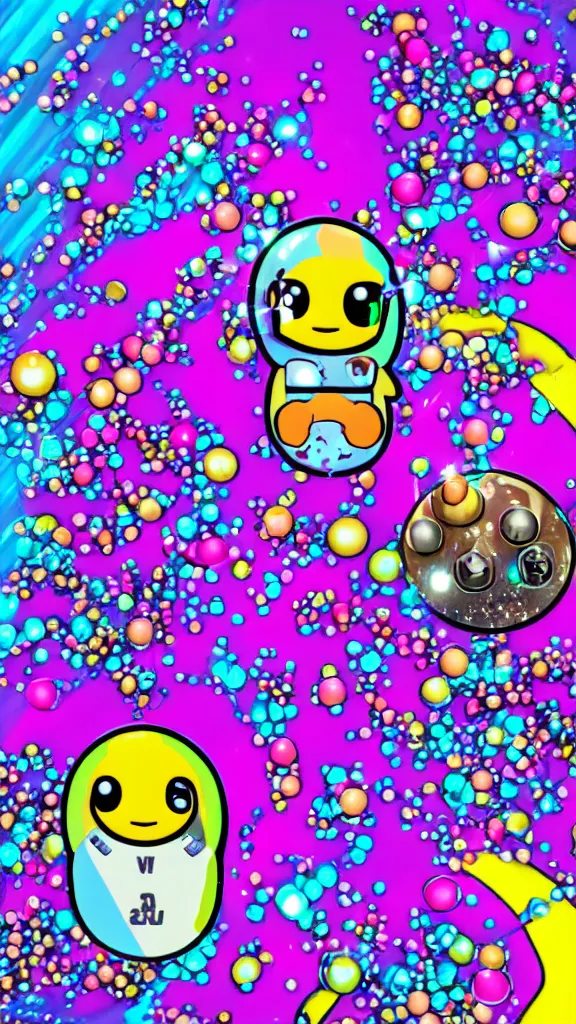 Image similar to popworld 3 d y 2 k tamagotchi and sparkles, seapunk