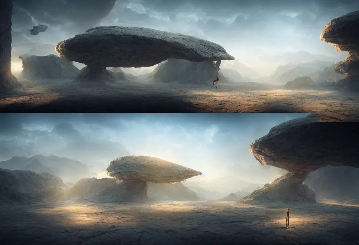 Image similar to parallels of the human mind and imagination, matte painting, beautiful render, octane render, concept art