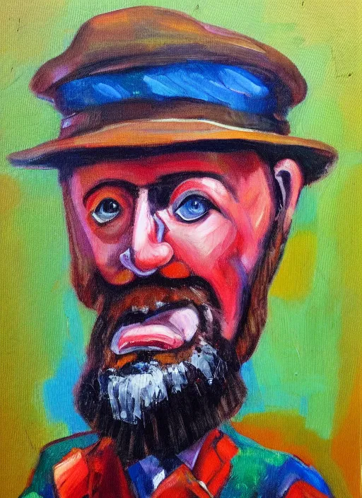 Prompt: oil painting of roy buchanan, vibrant colors, highly derailed, sebastian kruger style caricature