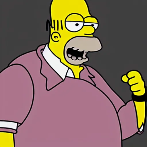 Image similar to hyperrealistic photo of homer simpson as a human, portrait, 8 k