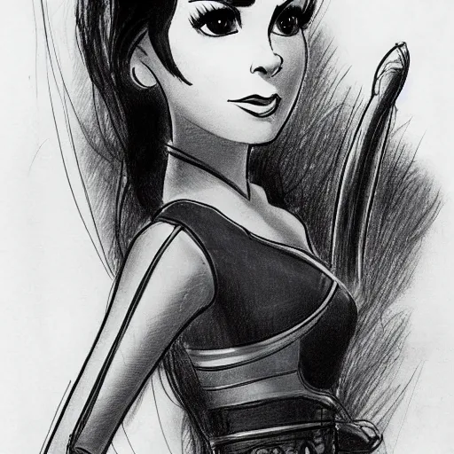 Prompt: milt kahl sketch of victoria justice as princess padme from star wars episode 3