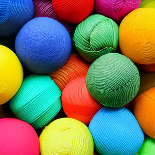 Prompt: colorful elastic band ball